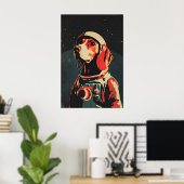 Bloodhound Astronaut Poster, Bloodhound Retro ポスター (ホームオフィス)