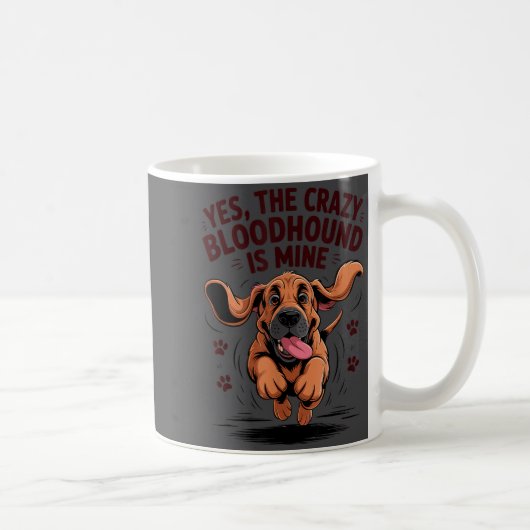 Bloodhound Breed Cute Pet Dog Lover Cartoon Funny  コーヒーマグカップ (右)