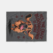 Bloodhound Breed Cute Pet Dog Lover Cartoon Funny  フリースブランケット (正面(横))