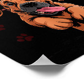 Bloodhound Breed Cute Pet Dog Lover Cartoon Funny  ポスター (角)