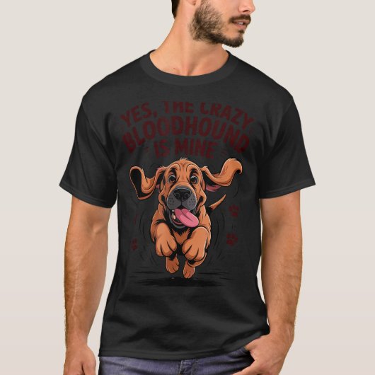 Bloodhound Breed Cute Pet Dog Lover Cartoon Funny  Tシャツ (正面)