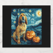 Bloodhound Cute Dog Halloween Jack O Lantern Pumpk スパークリングワインラベル (シングルラベル)