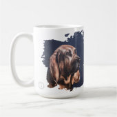 Bloodhound dog love mug  コーヒーマグカップ (左)