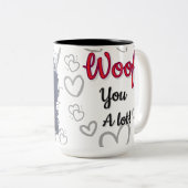 Bloodhound dog love mug  ツートーンマグカップ (正面右)