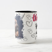 Bloodhound dog love mug  ツートーンマグカップ (中央)