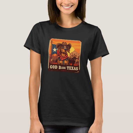 Bloodhound God Bless Texas Tシャツ (正面)