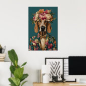 Bloodhound In Suit Poster, Bloodhound Portrait ポスター (ホームオフィス)