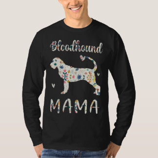 Bloodhound Mama Floral Dog Mom Love Tシャツ