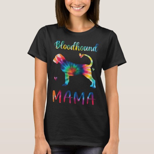 Bloodhound Mama Tie Dye Dog Mom Mothers Day Tシャツ (正面)