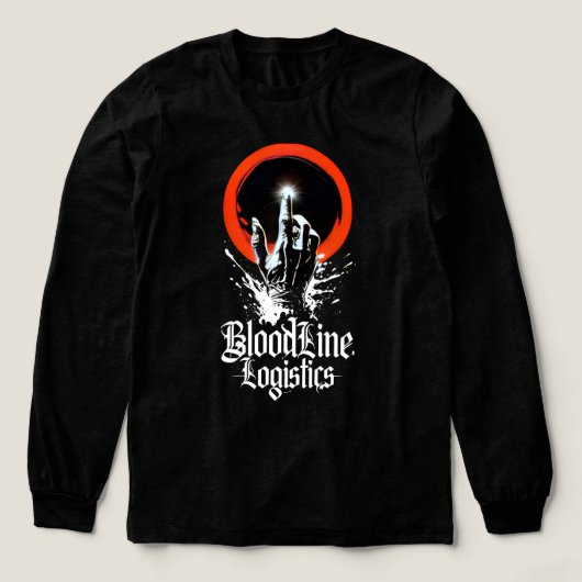 BloodLine Logistics – ゴシッククロムハンドアート トライブレンドTシャツ (デザイン正面)