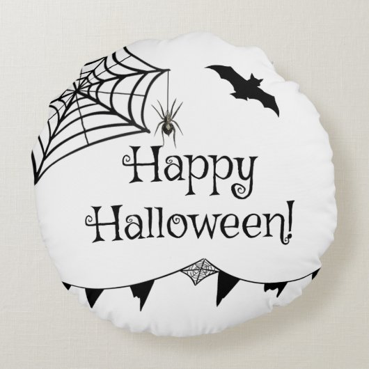 Bloodshot眼球のハロウィンの円形の装飾用クッション ラウンドクッション (裏面)