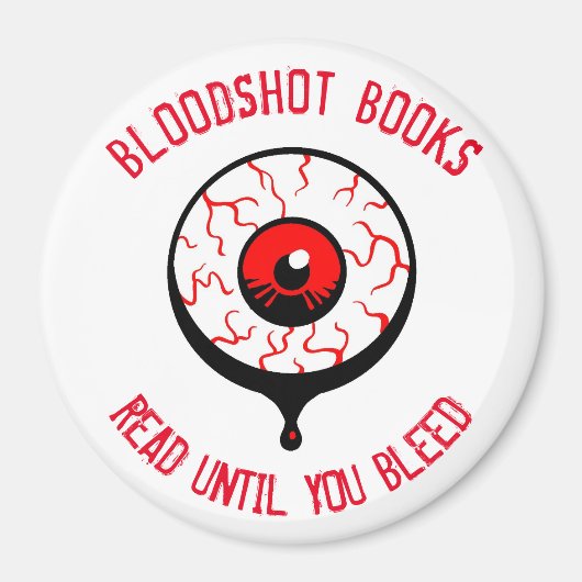 Bloodshot Books – 円形眼球磁石 マグネット (正面)