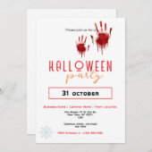 Bloody Handprint Business Halloween Party Custom 招待状 (正面/裏面)