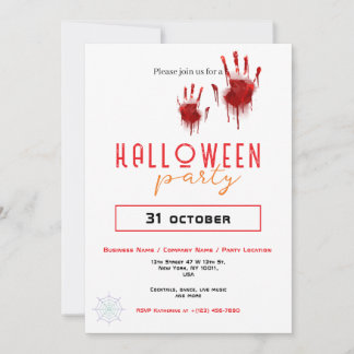 Bloody Handprint Business Halloween Party Custom 招待状