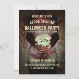 Bloody maid costume. Halloween party 招待状