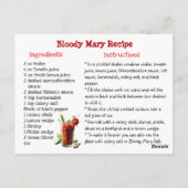 Bloody Mary Recipe Card ポストカード (裏面)