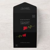 Bloody Rose Elegant Black Gothic  オールインワン招待状 (外側)