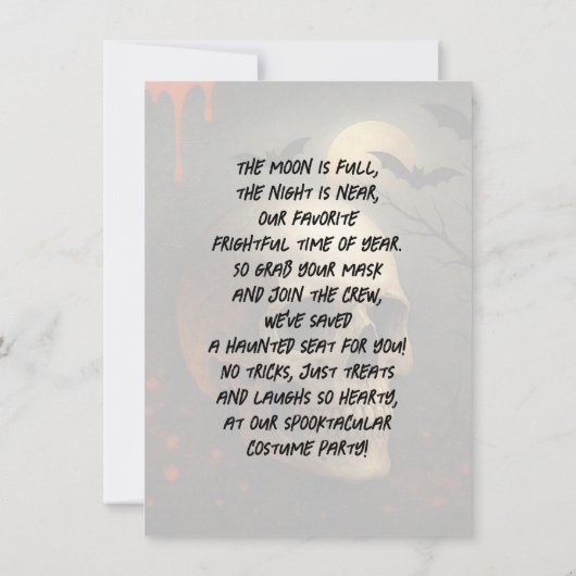 Bloody Skull Halloween Party 招待状 (裏面)