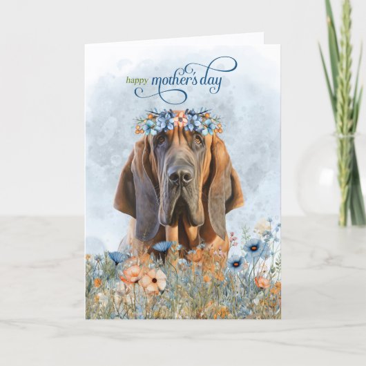 Bloohound Dog Wildflowers Mother's Day シーズンカード (正面)