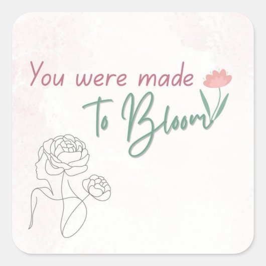 Bloom ステッカー | かわいい花柄 (正面)