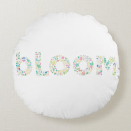 “BLOOM ボタニカルレターアートピロー ラウンドクッション