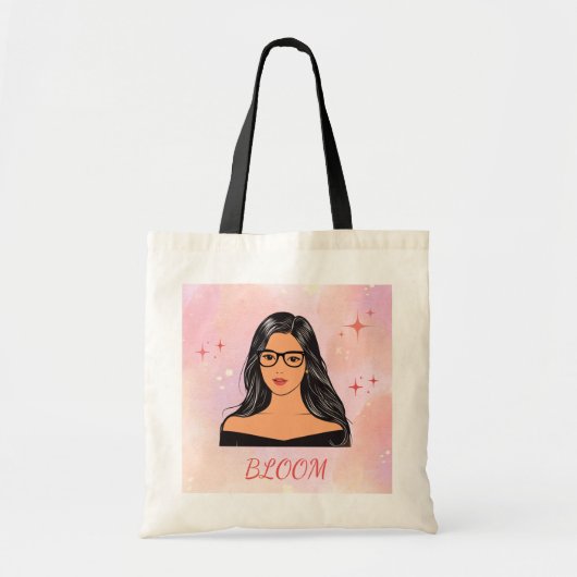 Bloom Aesthetic Girl Tote Bag トートバッグ (正面)