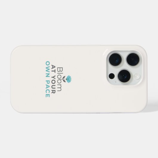 Bloom at Your Own Pace Minimal Motivational iPhone iPhoneケース (裏面横)