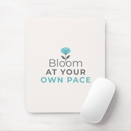 Bloom at Your Own Pace Minimal Motivational Mouse マウスパッド (マウス)