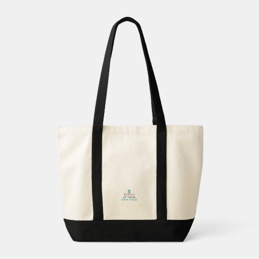Bloom at Your Own Pace Minimal Motivational Tote B トートバッグ (裏面)