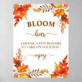 Bloom Bar Fall Boho Floral Bridal Shower ポスター (正面)