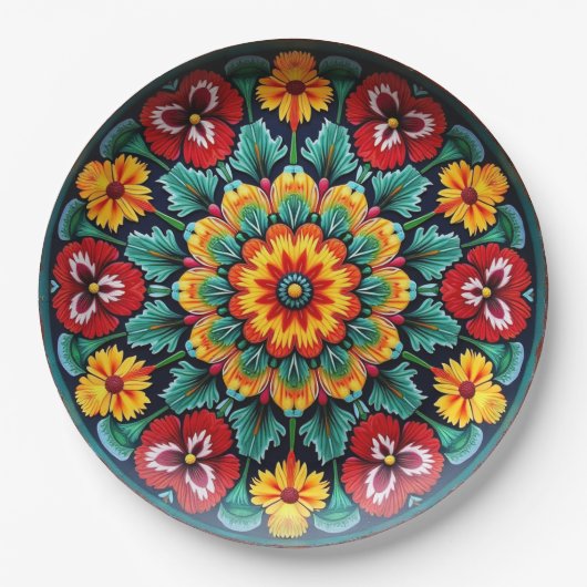 💀🎉Bloom Before Doom Día de los Muertos ペーパープレート (正面)