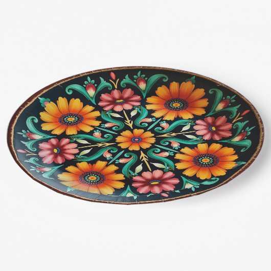 💀🎉Bloom & Bite Día de los Muertos ペーパープレート (アングル)