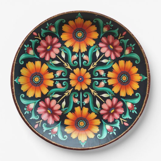 💀🎉Bloom & Bite Día de los Muertos ペーパープレート (正面)