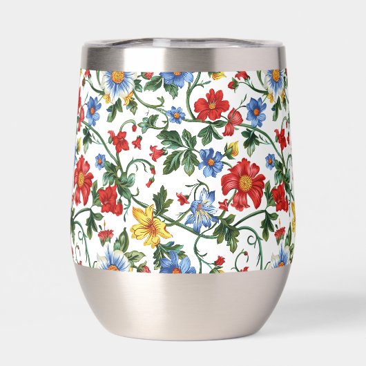 Bloom Boldly | Floral Stemless Wine Tumbler (背面)