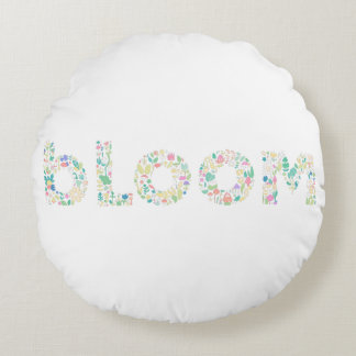 “BLOOM Botanical Letter Art Pillow ラウンドクッション