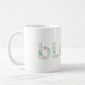 “BLOOM Botanical Letter Mug – Minimal Nature Typog コーヒーマグカップ (左)