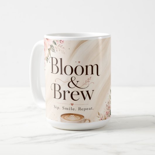 Bloom & Brew フラワーマグ コーヒーマグカップ (正面左)