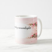 Bloom by Moonlight Pink Floral Moon Coffee Mug コーヒーマグカップ (正面右)