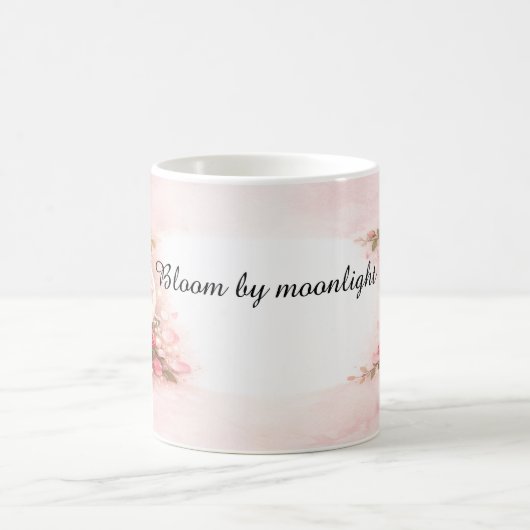 Bloom by Moonlight Pink Floral Moon Coffee Mug コーヒーマグカップ (中央)