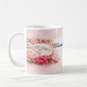 Bloom by Moonlight Pink Floral Moon Coffee Mug コーヒーマグカップ (左)