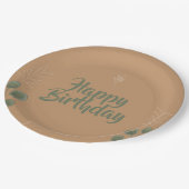 Bloom & Celebrate Floral Happy Birthday ペーパープレート (アングル)