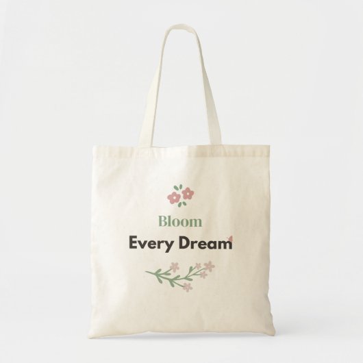 Bloom Every Dream 先生 フラワー トートバッグ (正面)