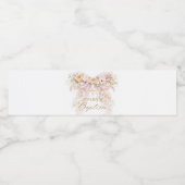 Bloom Floral Bow Girl Baptism ペットボトルラベル (シングルラベル)