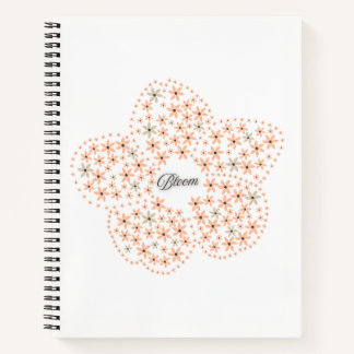 Bloom Floral Design – Beige and Orange Flower  ノートブック