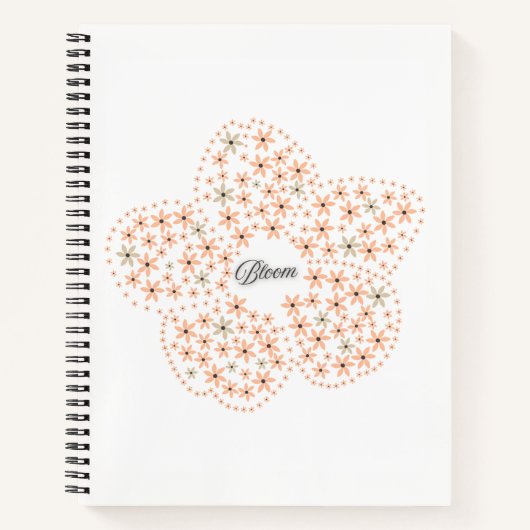 Bloom Floral Design – Beige and Orange Flower  ノートブック (正面)