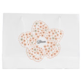 Bloom Floral Design – Beige and Orange Flower  ラージペーパーバッグ (裏面)