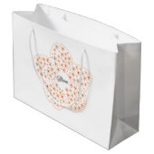 Bloom Floral Design – Beige and Orange Flower  ラージペーパーバッグ (裏面アングル)