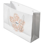 Bloom Floral Design – Beige and Orange Flower  ラージペーパーバッグ (正面アングル)