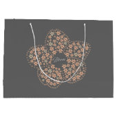 Bloom Floral Design – Dark Elegant Design ラージペーパーバッグ (裏面)