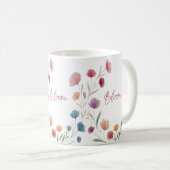 Bloom Floral Soft Pastel Botanical Inspirational  コーヒーマグカップ (正面右)